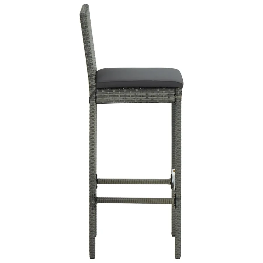 Tabourets de bar de jardin et coussins lot de 4 résine tressée - 5