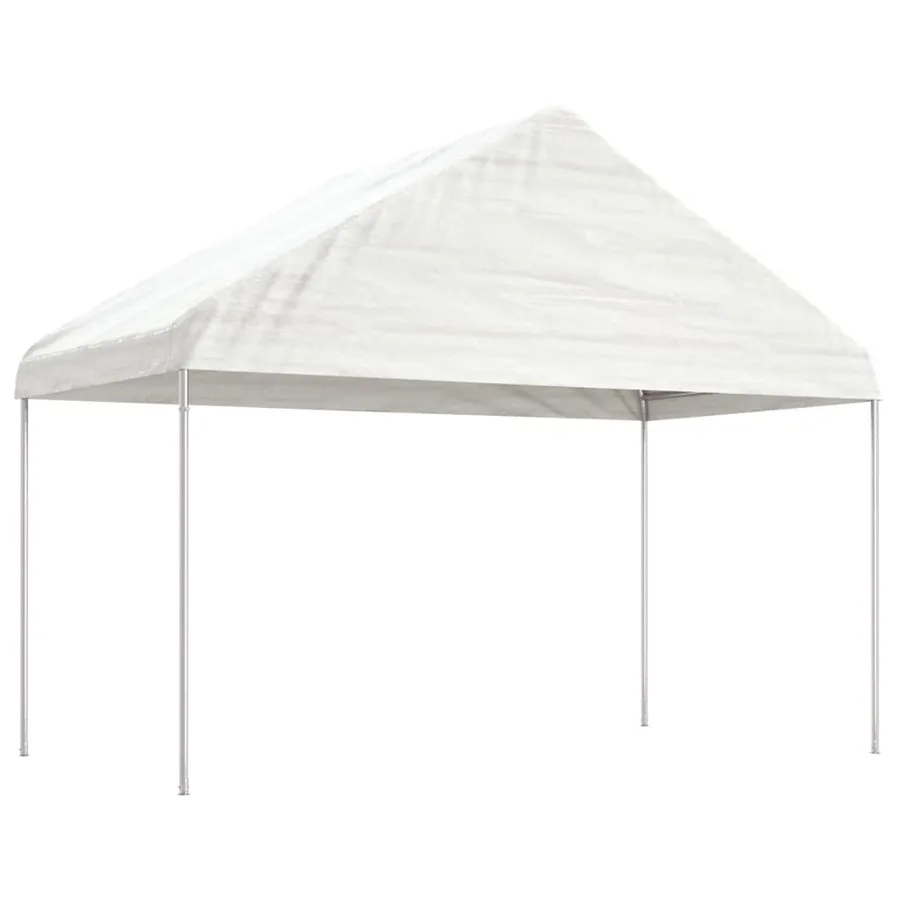 Belvédère avec toit blanc 11,15x4,08x3,22 m polyéthylène - 2