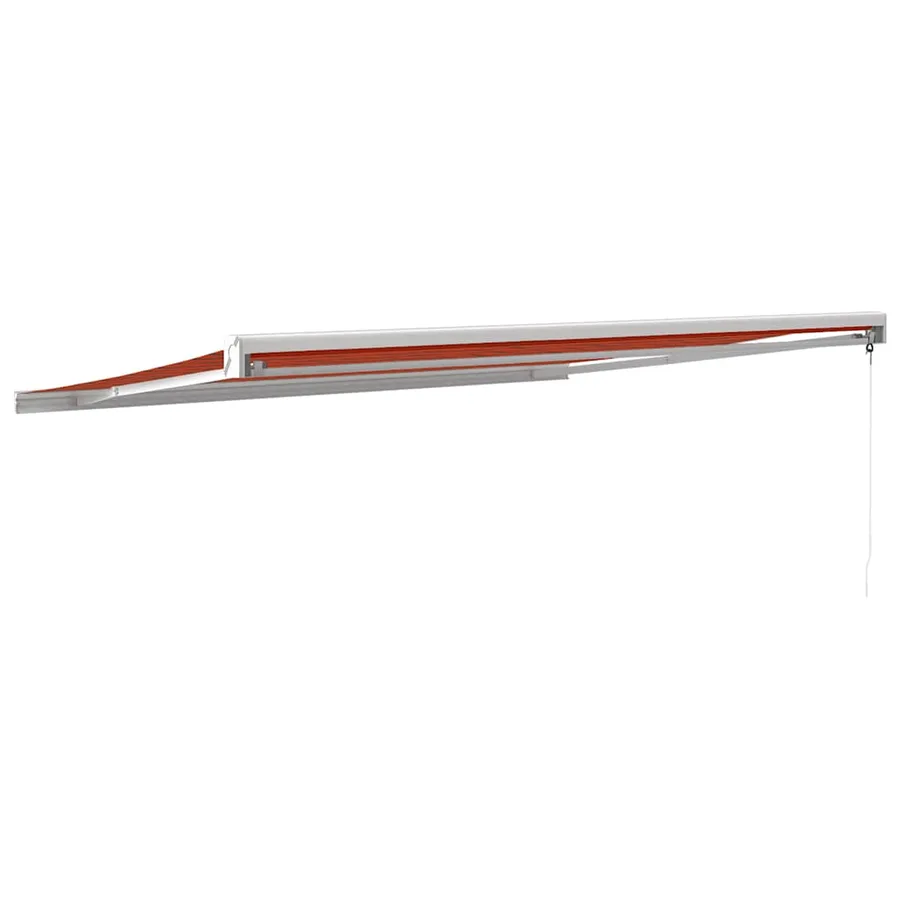 Auvent rétractable orange et marron 4x3 m tissu et aluminium - 5