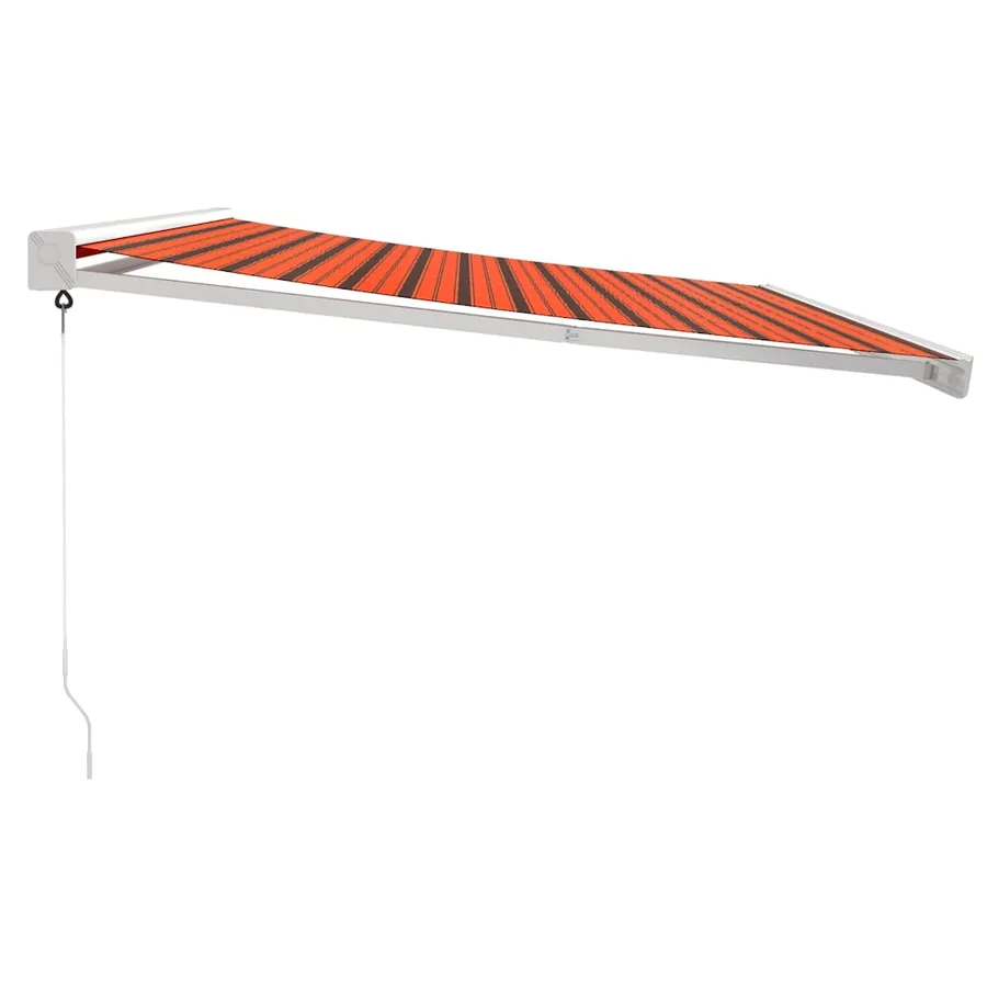 Auvent rétractable orange et marron 4x3 m tissu et aluminium - 6