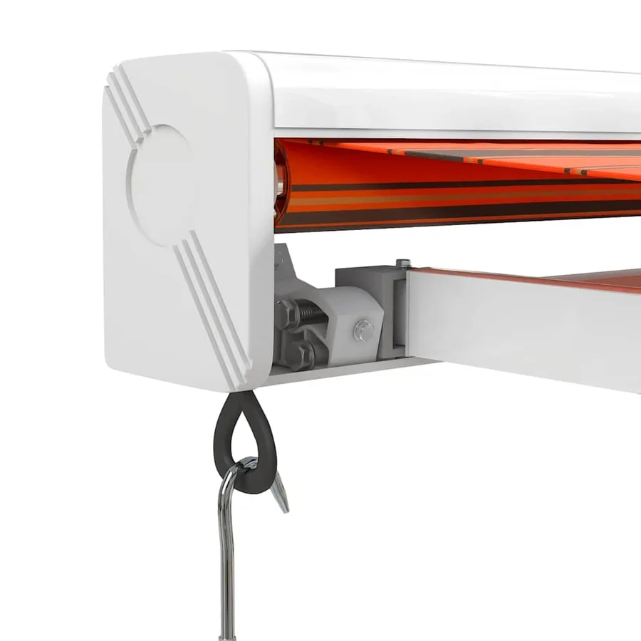Auvent rétractable orange et marron 4x3 m tissu et aluminium - 7