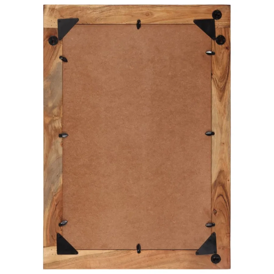 Miroir 70x50 cm bois massif de récupération et verre - 5