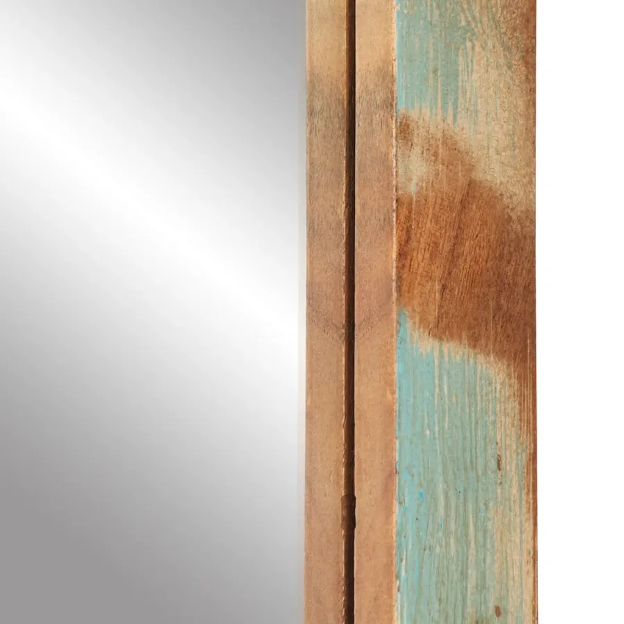 Miroir 70x50 cm bois massif de récupération et verre - 7