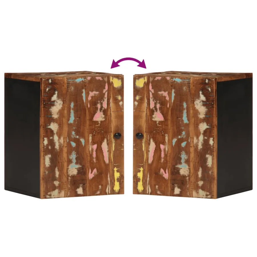 Armoire de salle de bain murale 38x33x48cm bois de récupération - 5