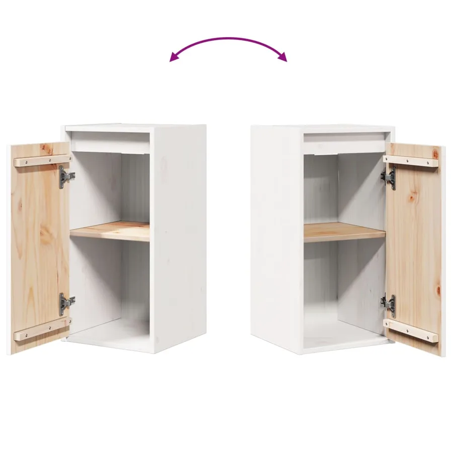Armoires murales 2 pcs Blanc 30x30x60 cm Bois de pin massif - 10