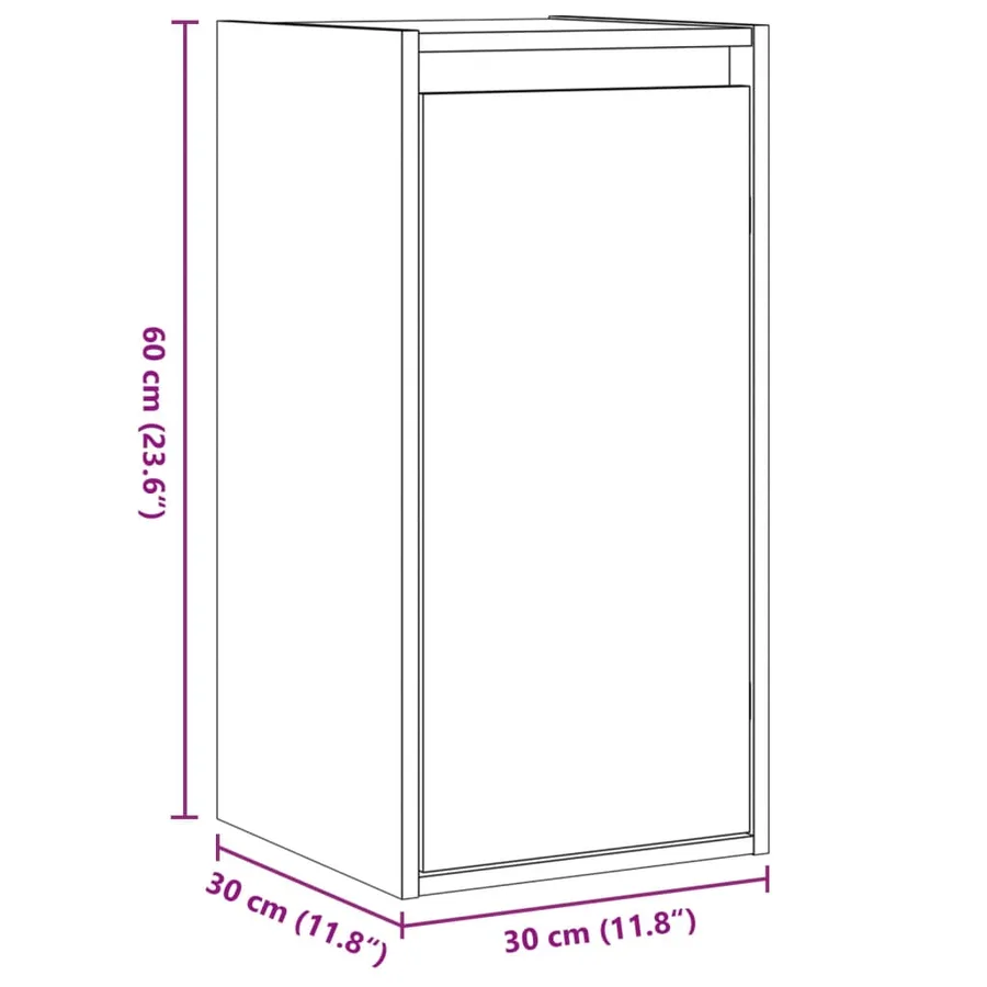 Armoires murales 2 pcs Blanc 30x30x60 cm Bois de pin massif - 15