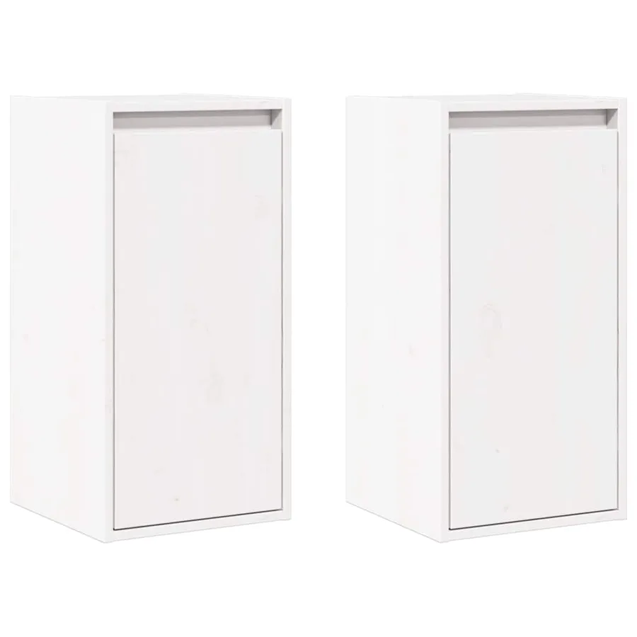 Armoires murales 2 pcs Blanc 30x30x60 cm Bois de pin massif - 2