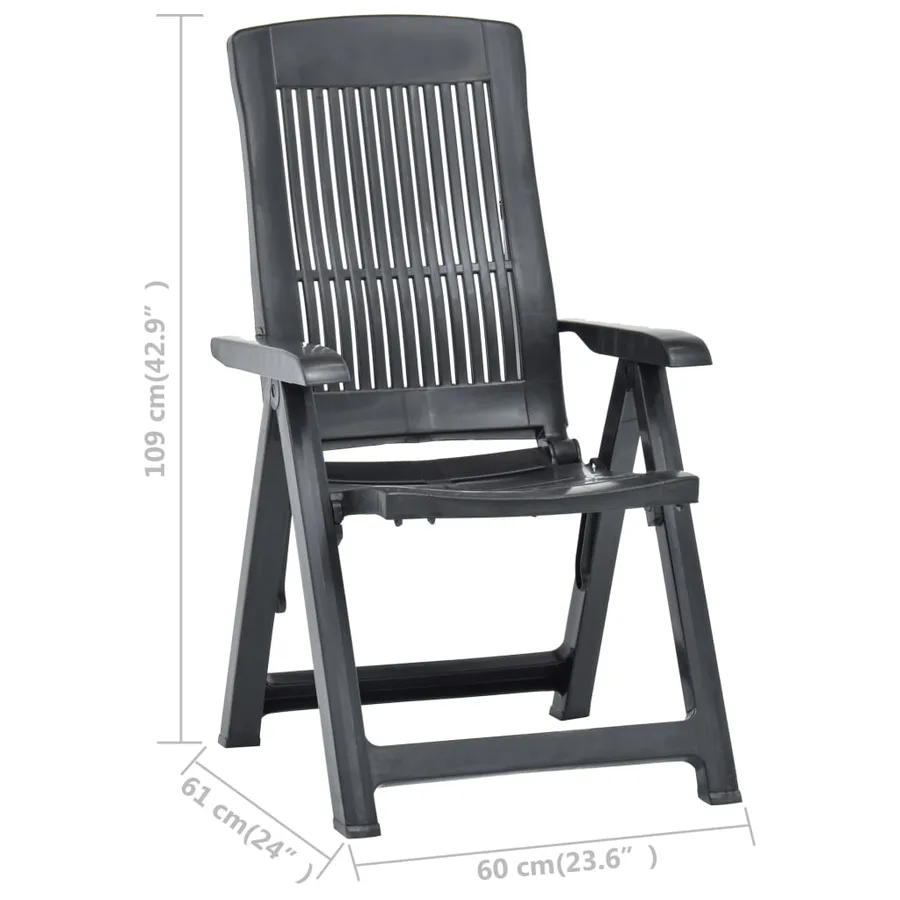 Chaises inclinables de jardin lot de 2 Plastique Anthracite - 10