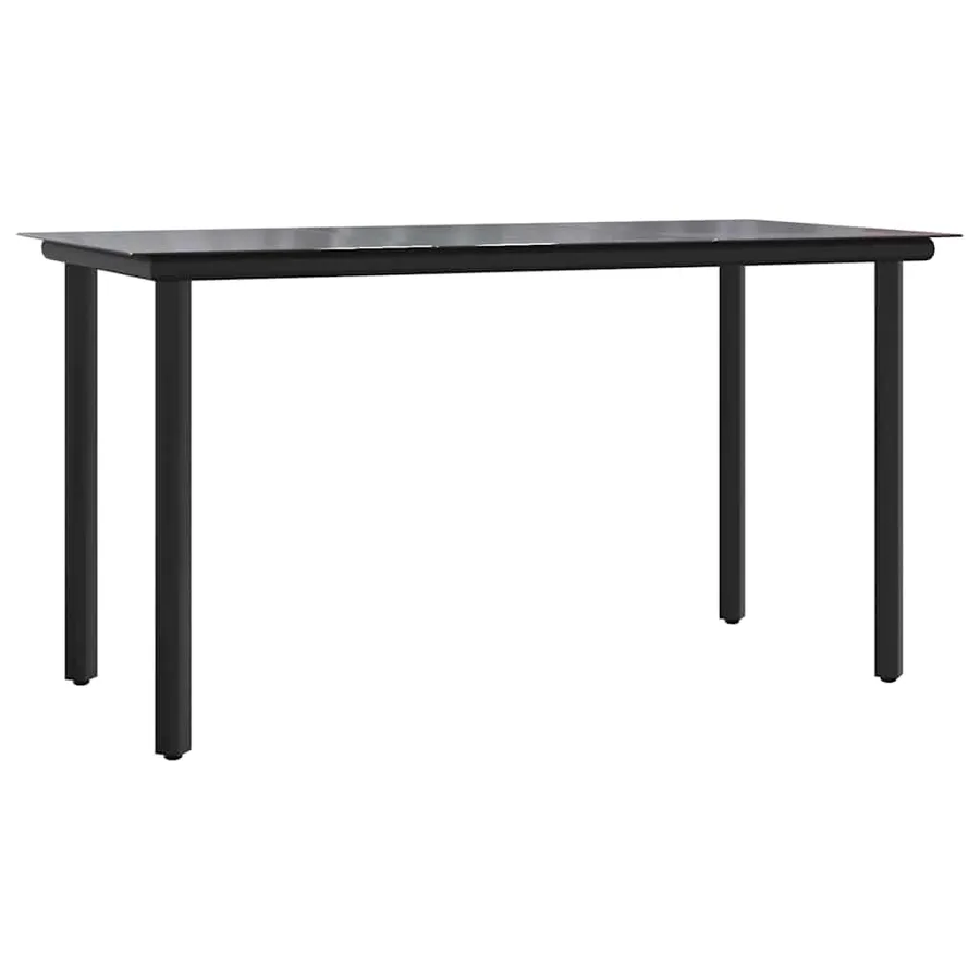Ensemble à manger de jardin 5 pcs noir textilène et acier - 6