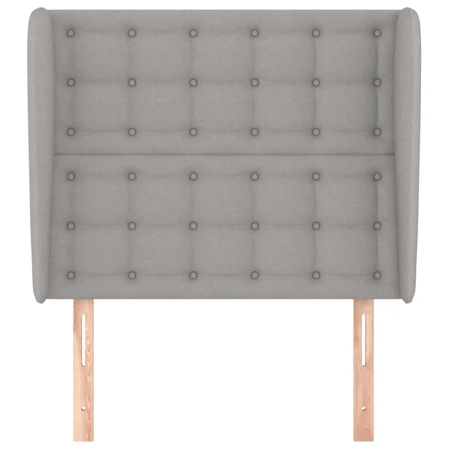 Tête de lit avec oreilles Gris clair 103x23x118/128 cm Tissu - 3