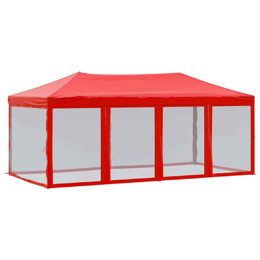 Tente de réception pliable avec parois Rouge 3x6 m - 2