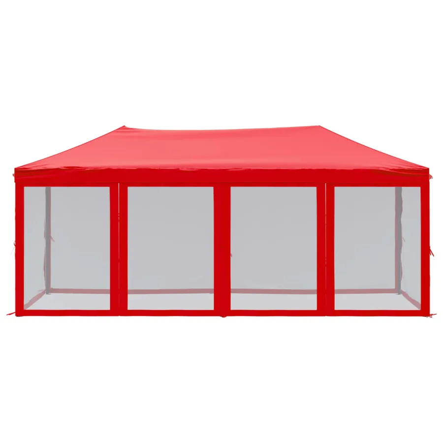 Tente de réception pliable avec parois Rouge 3x6 m - 3
