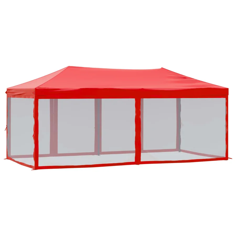 Tente de réception pliable avec parois Rouge 3x6 m - 5