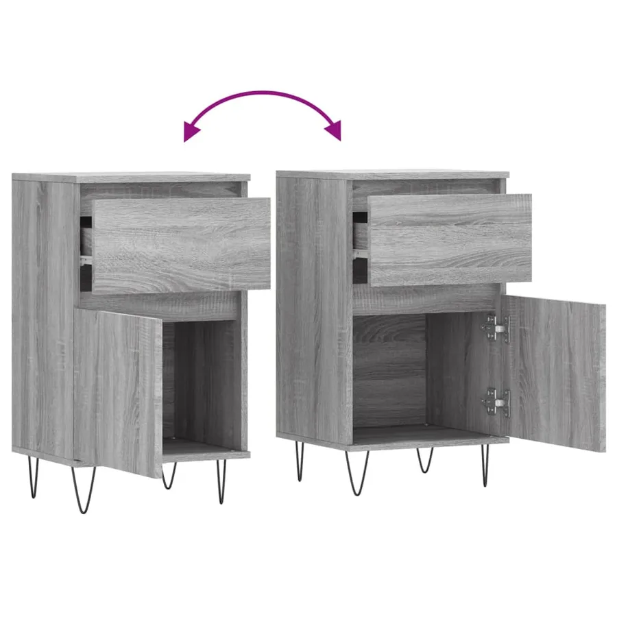 Buffet sonoma gris 40x35x70 cm bois d'ingénierie - 10