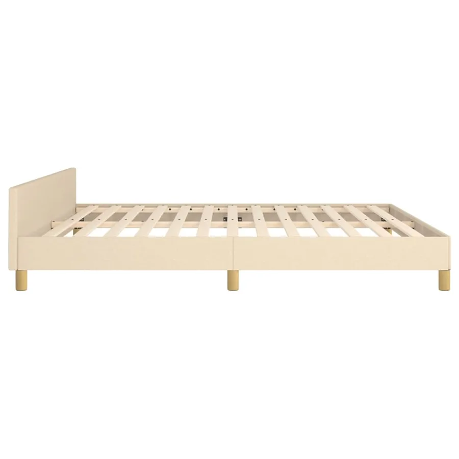 Cadre de lit sans matelas crème 180x200 cm tissu - 7