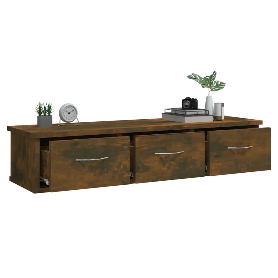 Armoire murale Chêne fumé 88x26x18,5 cm Bois d'ingénierie - 4