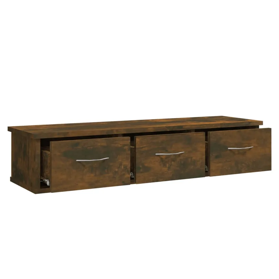 Armoire murale Chêne fumé 88x26x18,5 cm Bois d'ingénierie - 7