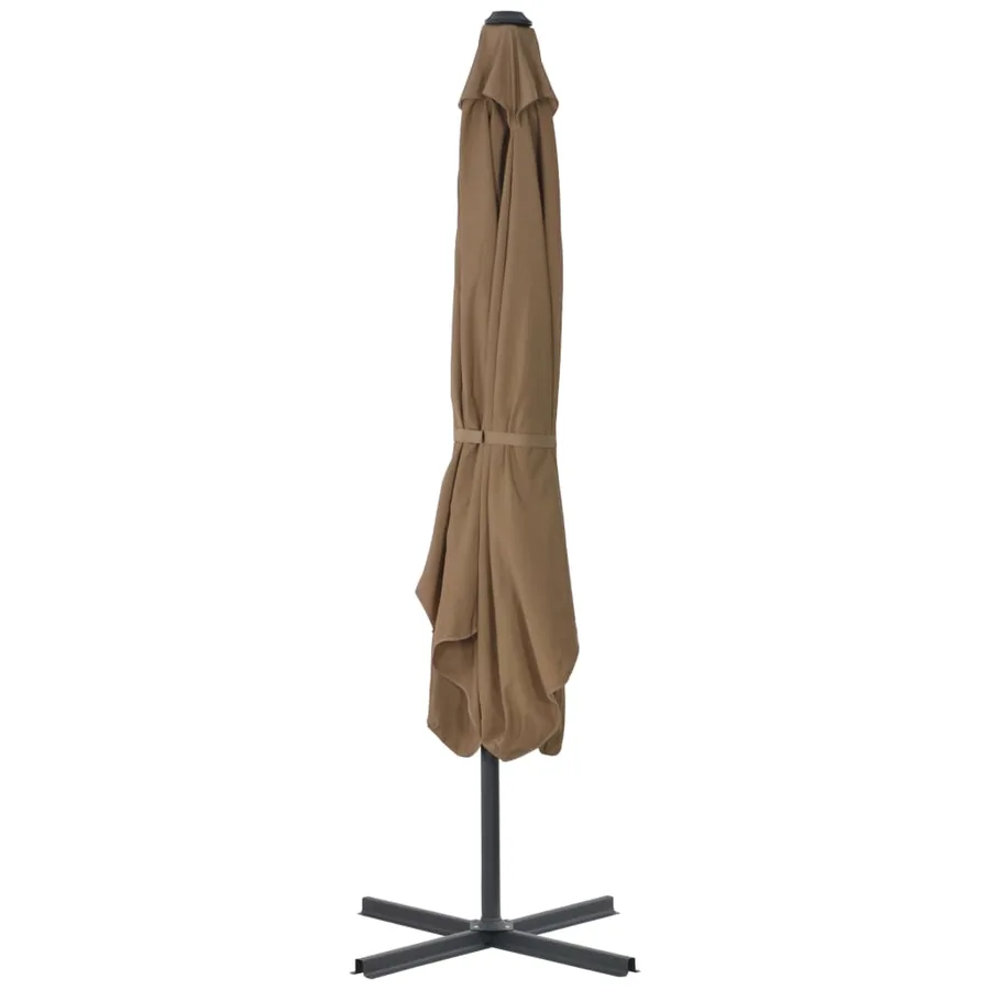 Parasol d'extérieur avec poteau en acier 250 x 250 cm Taupe - 4