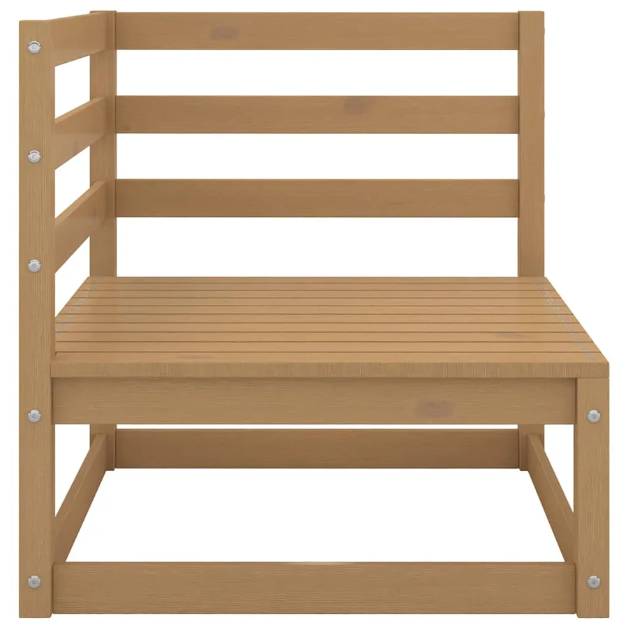 Salon de jardin 2 pcs avec coussins Marron miel Bois de pin - 3