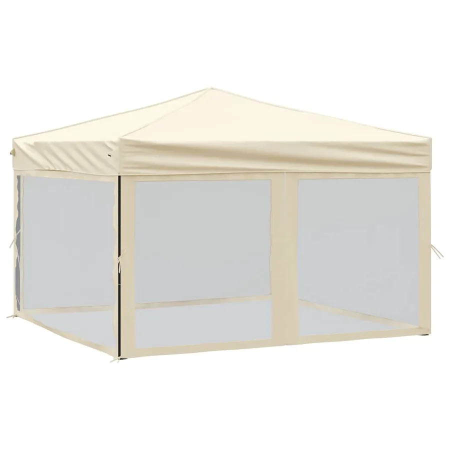 Tente de réception pliable avec parois Crème 3x3 m - 2