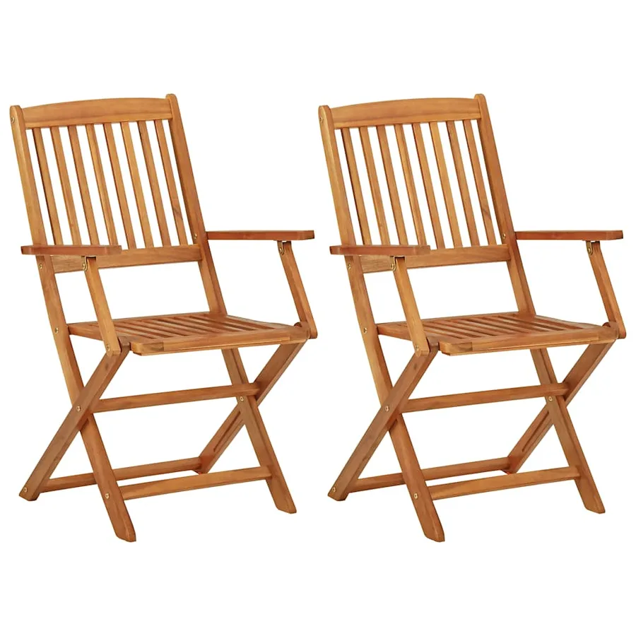 Ensemble à manger de jardin pliable 3 pcs Bois d'acacia solide - 8