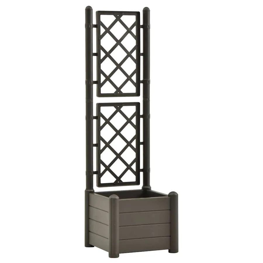 Jardinière avec treillis 43x43x142 cm PP Anthracite - 2