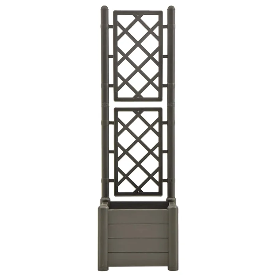 Jardinière avec treillis 43x43x142 cm PP Anthracite - 4