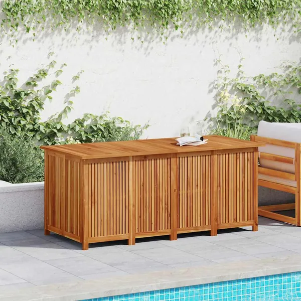 Boîte de rangement de jardin 200x80x75 cm bois massif d'acacia
