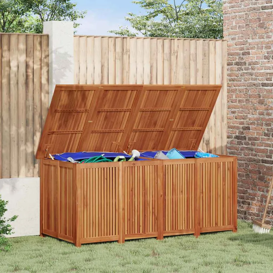 Boîte de rangement de jardin 200x80x75 cm bois massif d'acacia - 3
