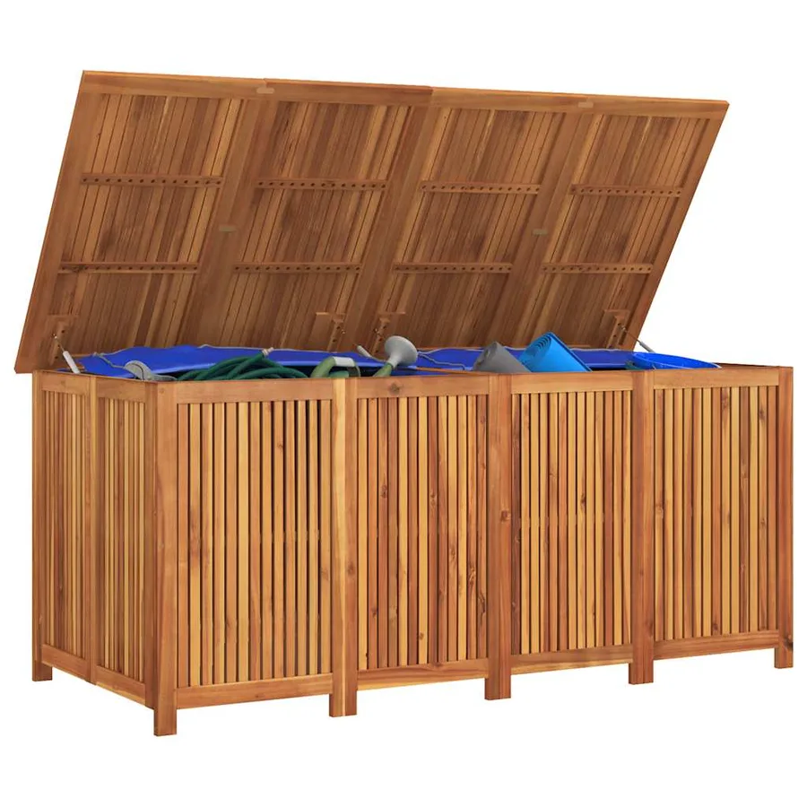 Boîte de rangement de jardin 200x80x75 cm bois massif d'acacia - 7