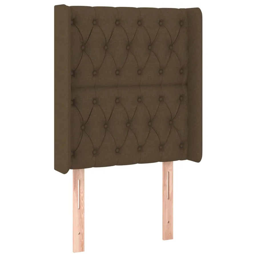 Tête de lit à LED Marron foncé 83x16x118/128 cm Tissu - 3