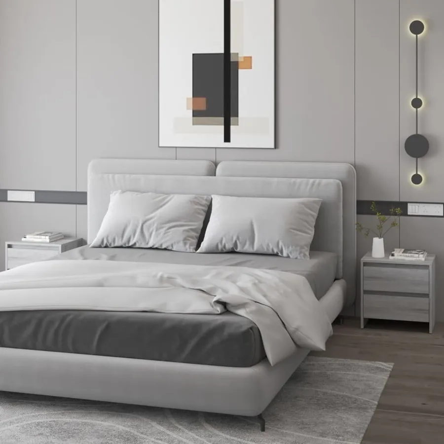 Tables de chevet 2 pcs sonoma gris 45x34,5x44,5 cm