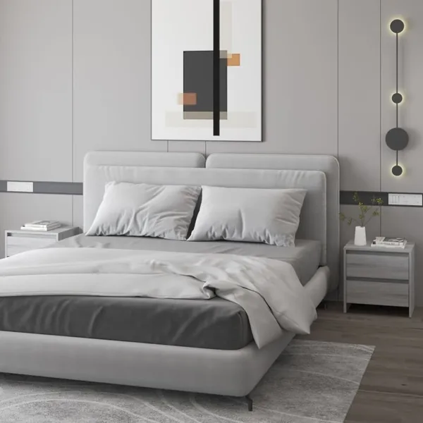 Tables de chevet 2 pcs sonoma gris 45x34,5x44,5 cm