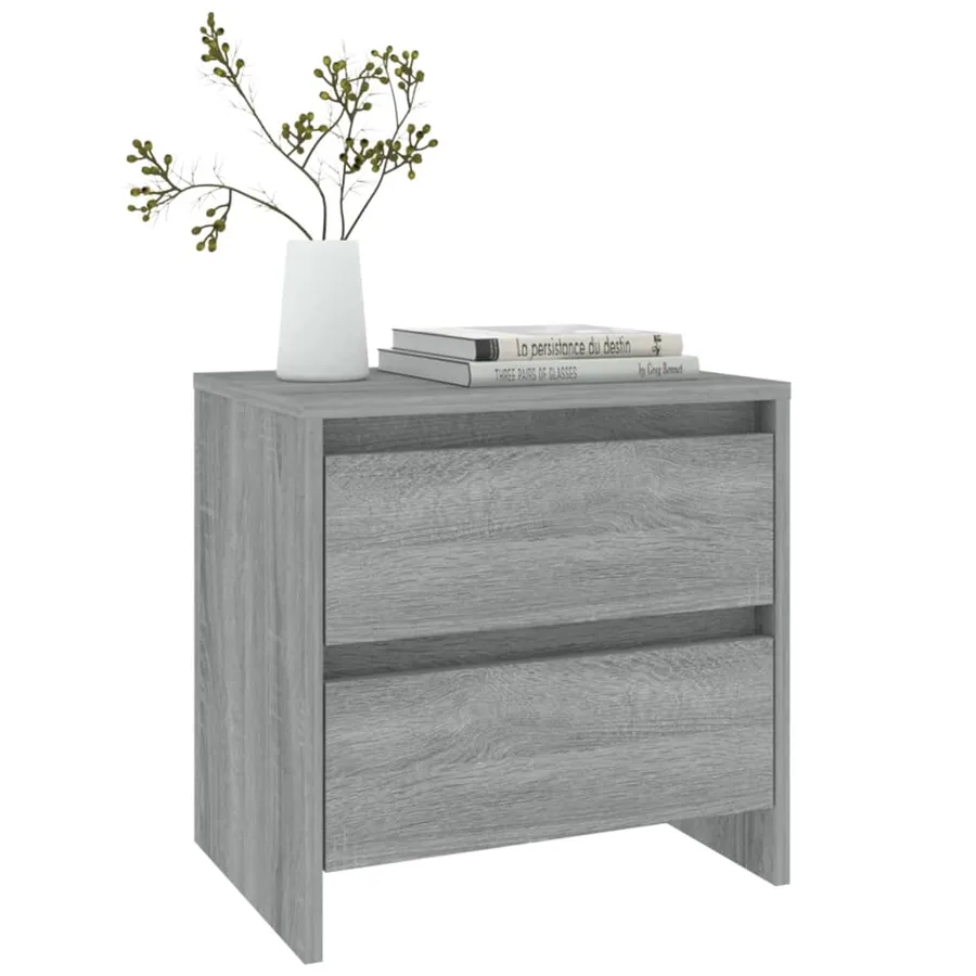 Tables de chevet 2 pcs sonoma gris 45x34,5x44,5 cm - 7