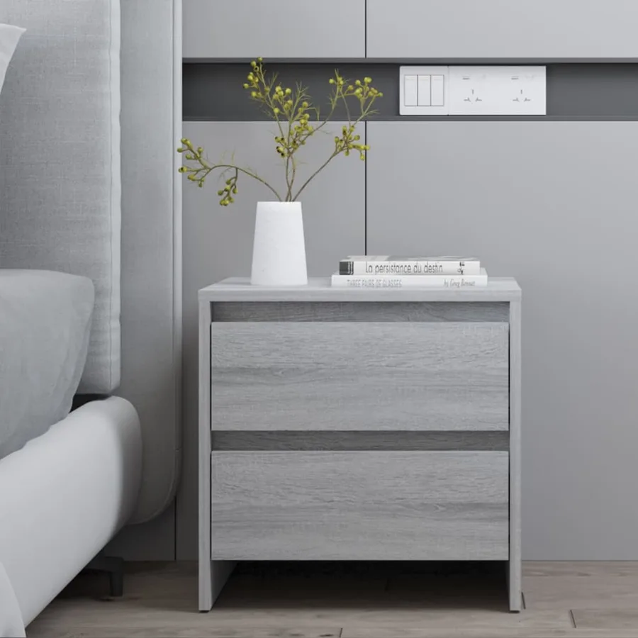 Tables de chevet 2 pcs sonoma gris 45x34,5x44,5 cm - 8