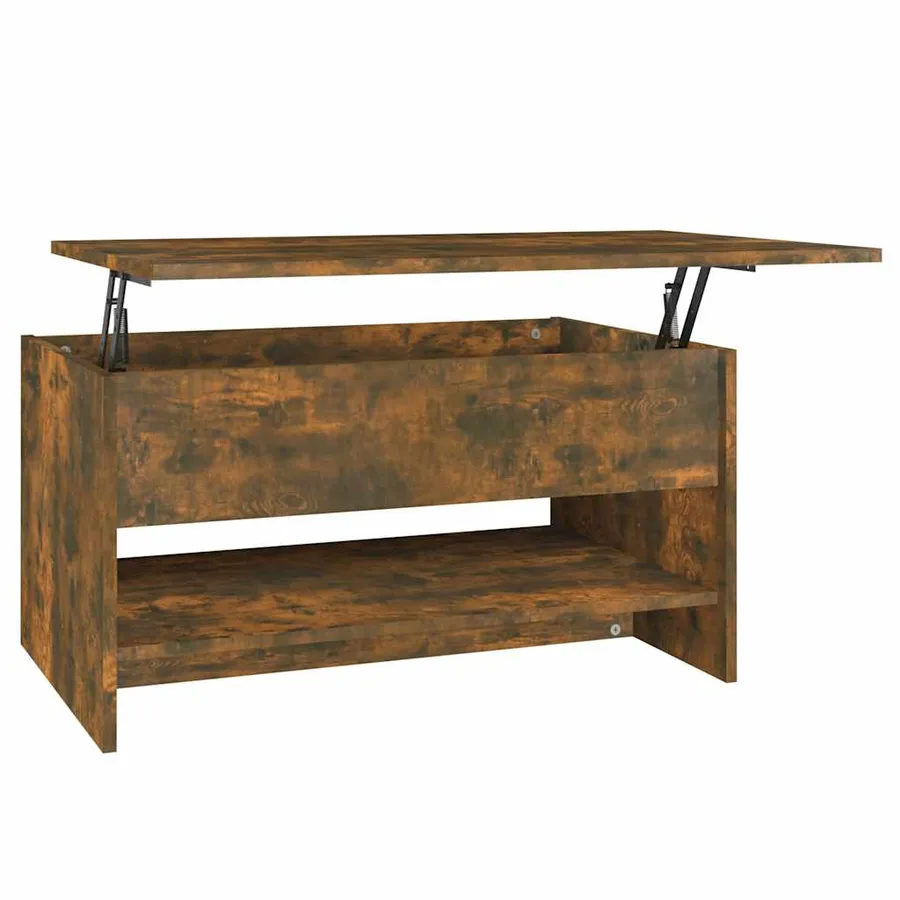 Table basse Chêne fumé 80x50x40 cm Bois d'ingénierie - 2