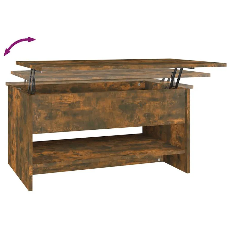 Table basse Chêne fumé 80x50x40 cm Bois d'ingénierie - 8