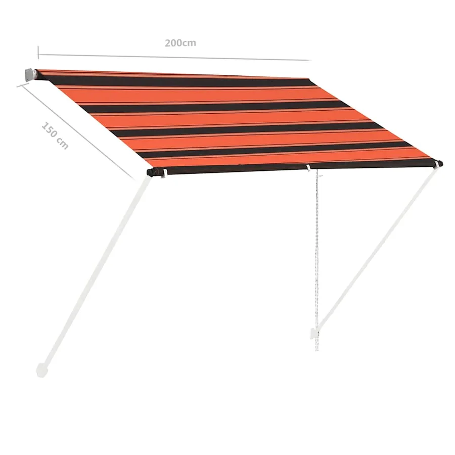 Auvent rétractable 200x150 cm Orange et marron - 7