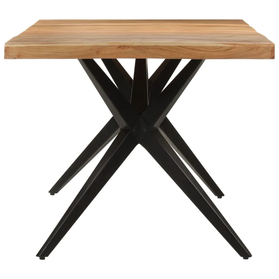 Table à dîner noir 180x90x77 cm bois d'acacia solide - 3