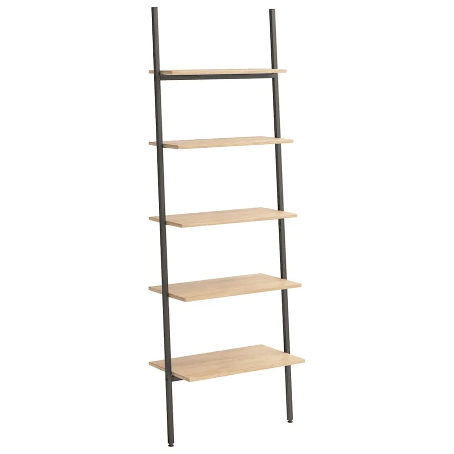 Étagère inclinée à 5 niveaux Marron clair et noir 64x34x185,5cm - 2