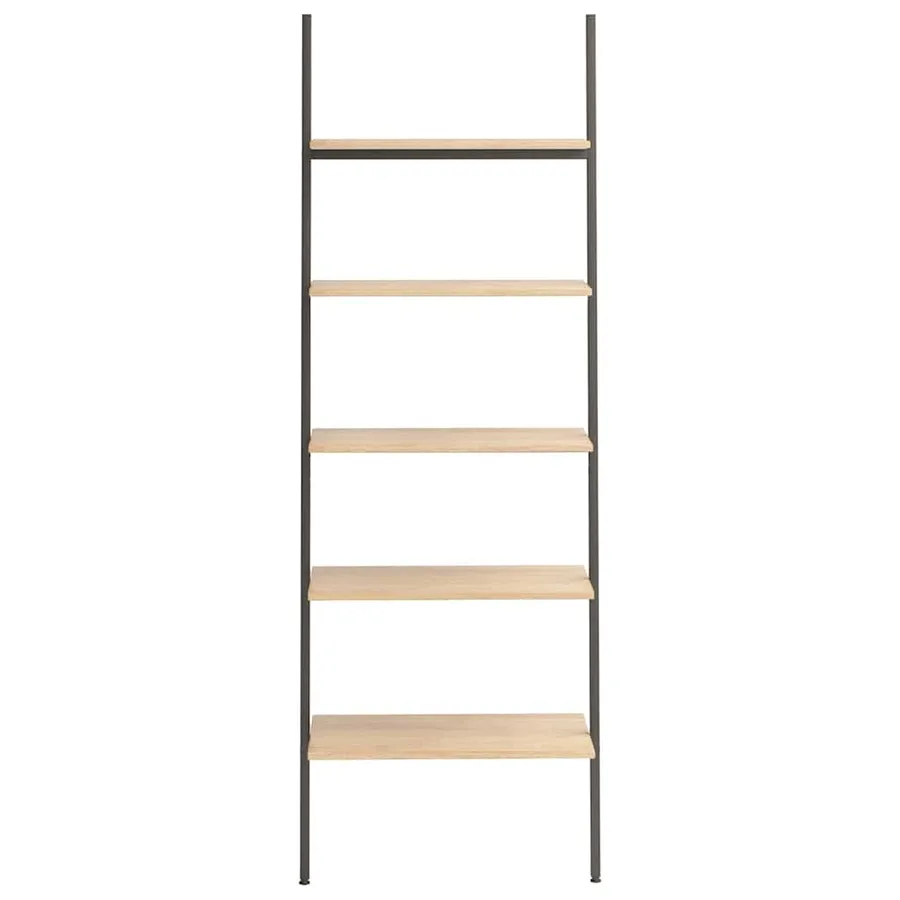 Étagère inclinée à 5 niveaux Marron clair et noir 64x34x185,5cm - 3