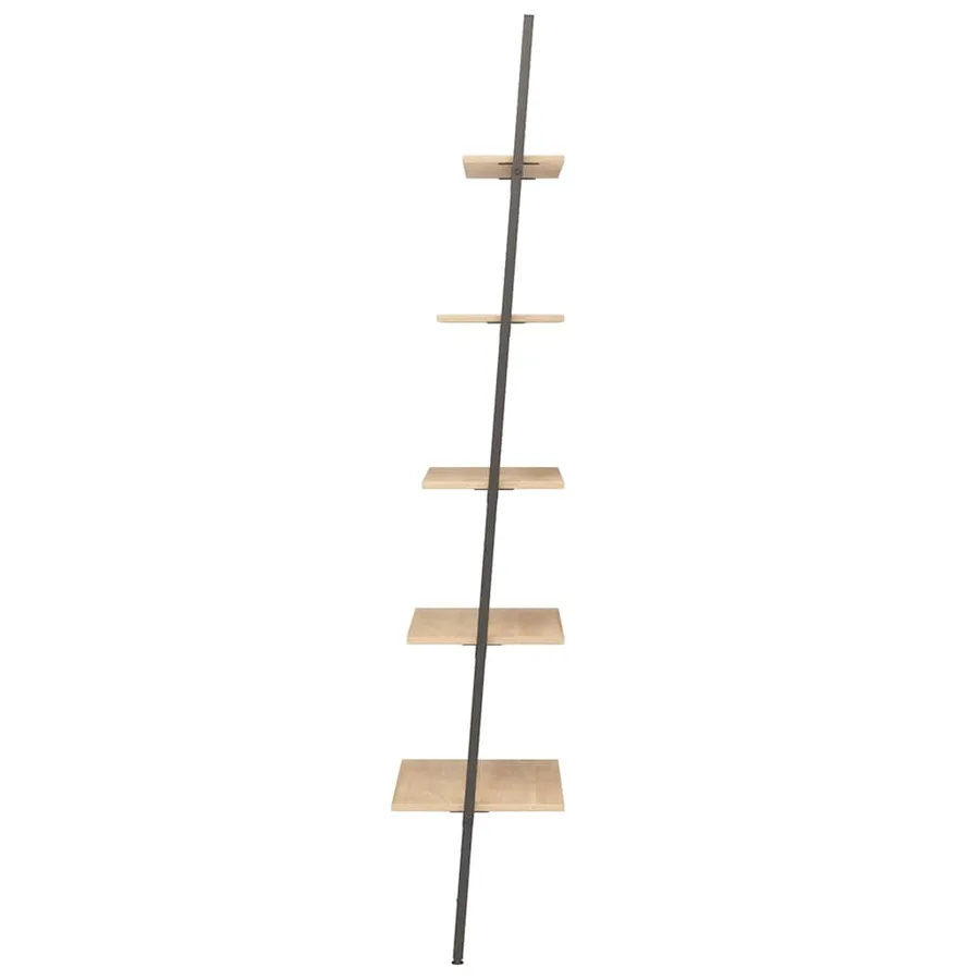 Étagère inclinée à 5 niveaux Marron clair et noir 64x34x185,5cm - 4