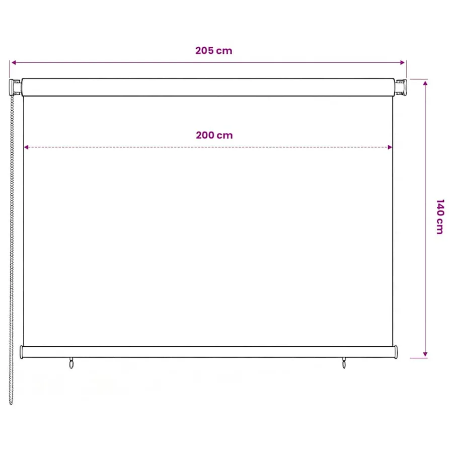 Store roulant d'extérieur 205 (l) x 140 (H) cm bleu HDPE - 6