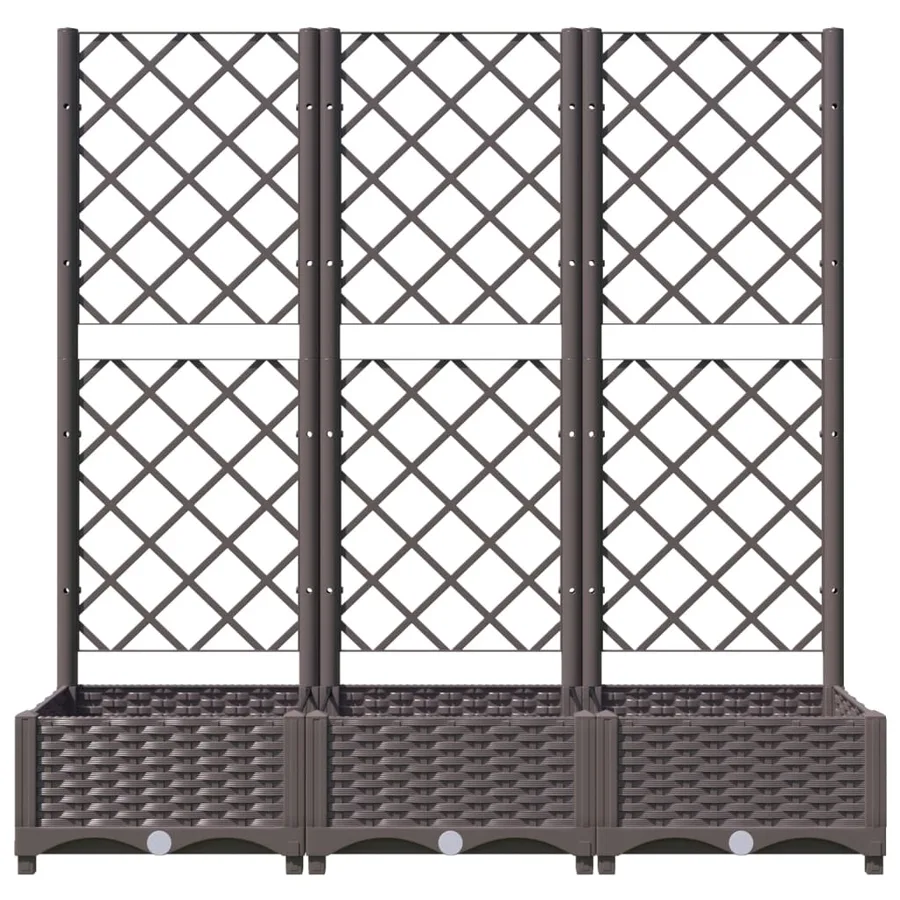 Jardinière avec treillis Marron 120 x 40 x 121,5 cm PP - 4