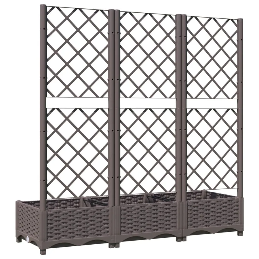 Jardinière avec treillis Marron 120 x 40 x 121,5 cm PP - 6