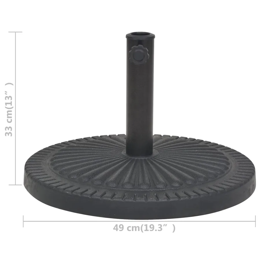 Socle de parasol Résine Rond Noir 14 kg - 7