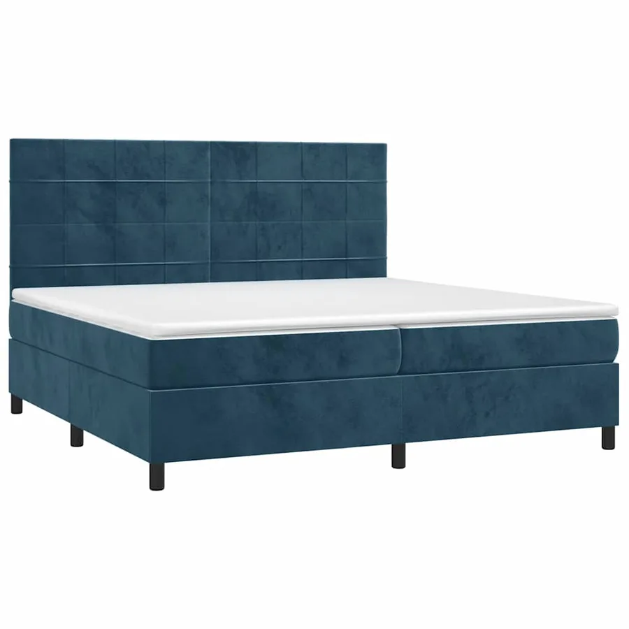 Sommier à lattes de lit matelas LED Bleu foncé 200x200 cm - 3