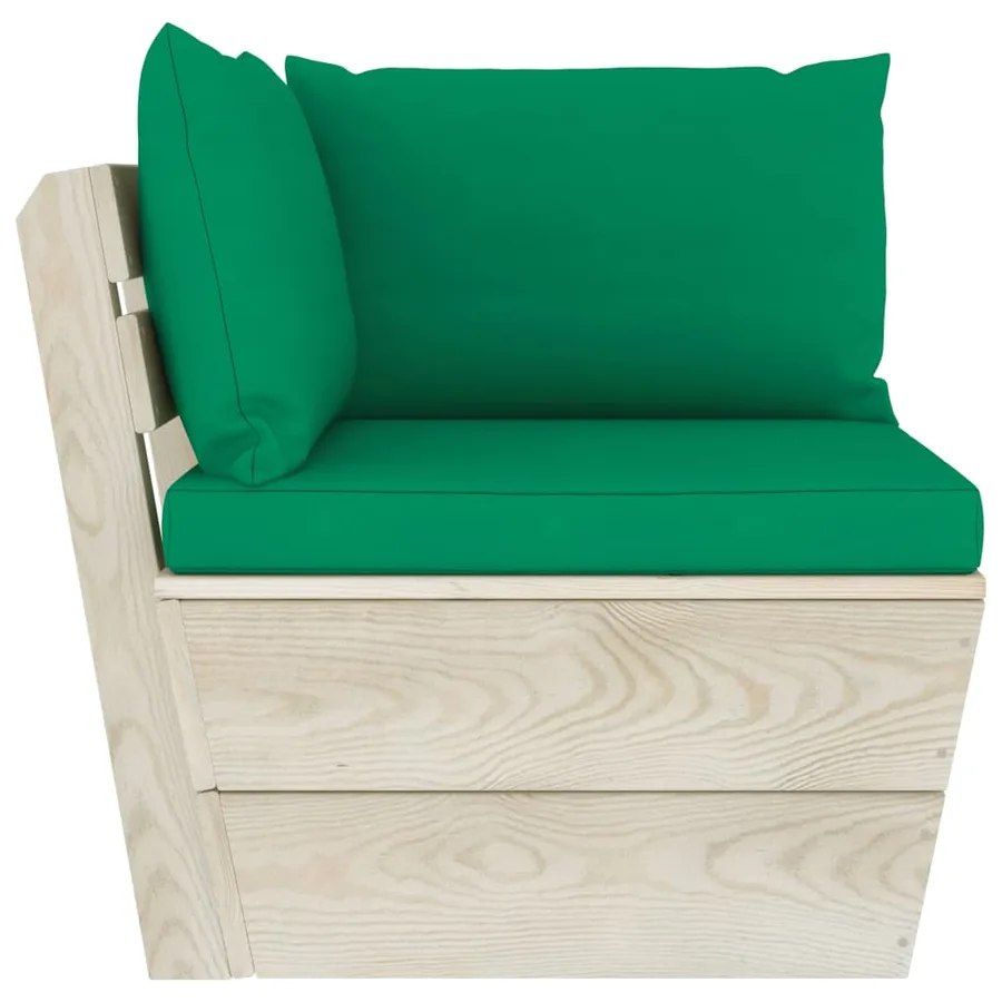 Canapé palette à 2 places de jardin avec coussins Bois d'épicéa - 5