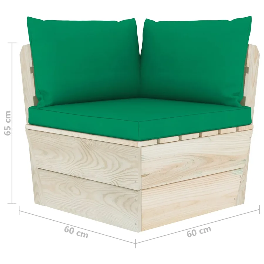 Canapé palette à 2 places de jardin avec coussins Bois d'épicéa - 7
