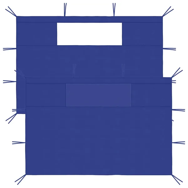 Parois latérales de belvédère avec fenêtres 2 pcs Bleu